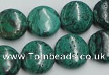 CCS214 15.5 inches 16mm flat round natural Chinese chrysocolla beads