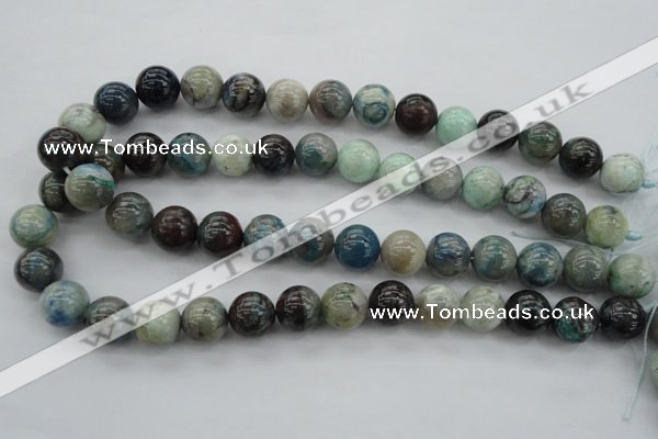 CCS22 15.5 inches 14mm round natural chrysocolla gemstone beads