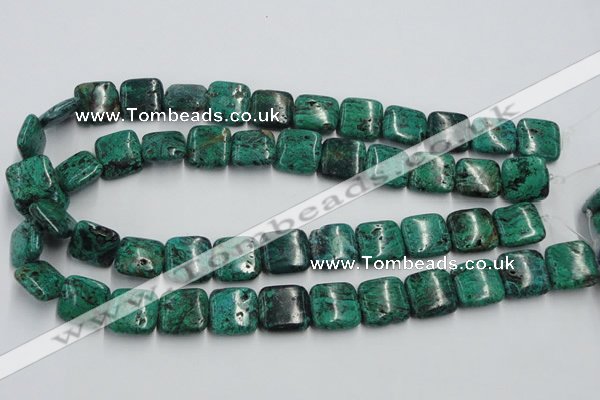 CCS224 15.5 inches 16*16mm square natural Chinese chrysocolla beads
