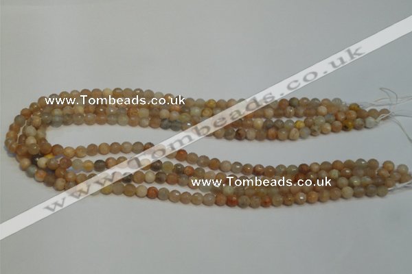 CCS310 15.5 inches 6mm faceted round natural sunstone beads