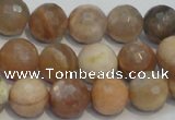 CCS313 15.5 inches 12mm faceted round natural sunstone beads