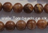 CCS354 15.5 inches 12mm round AB grade natural golden sunstone beads