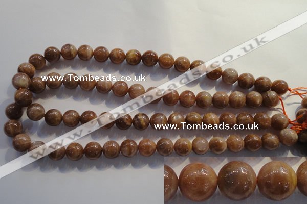 CCS354 15.5 inches 12mm round AB grade natural golden sunstone beads