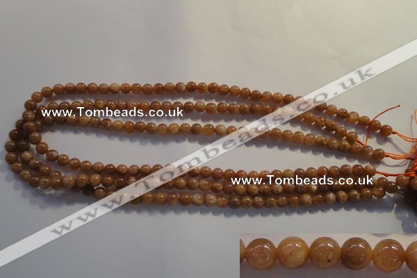 CCS361 15.5 inches 6mm round A grade natural golden sunstone beads