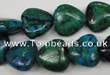 CCS424 15.5 inches 14*14mm heart dyed chrysocolla gemstone beads