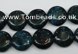 CCS434 15.5 inches 14mm flat round dyed chrysocolla gemstone beads