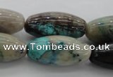 CCS45 15.5 inches 15*30mm rice natural chrysocolla gemstone beads