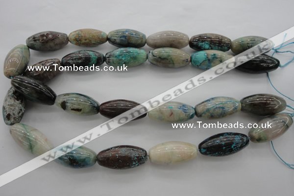 CCS45 15.5 inches 15*30mm rice natural chrysocolla gemstone beads