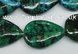 CCS456 15.5 inches 20*28mm flat teardrop dyed chrysocolla gemstone beads