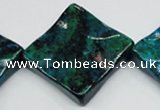 CCS488 15.5 inches 32*32mm wavy diamond dyed chrysocolla gemstone beads