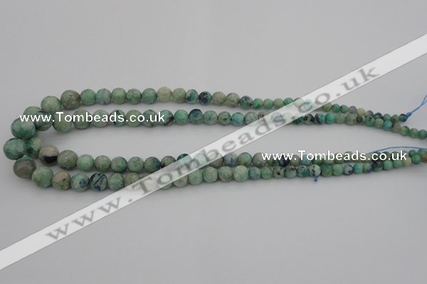 CCS518 15.5 inches 4mm - 12mm round matte natural chrysocolla beads