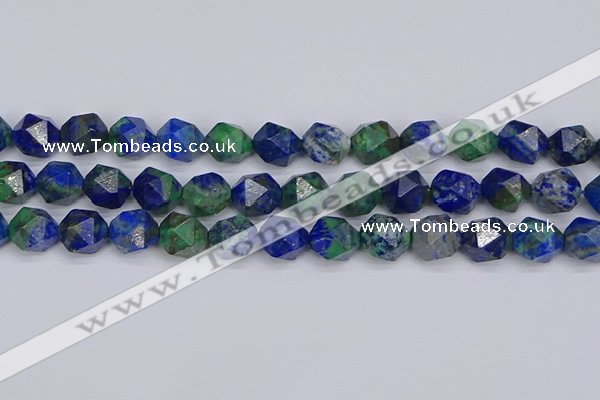 CCS549 15.5 inches 12mm faceted nuggets dyed chrysocolla beads