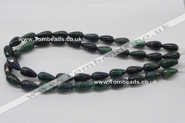 CCS56 16 inches 10*18mm teardrop dyed chrysocolla gemstone beads