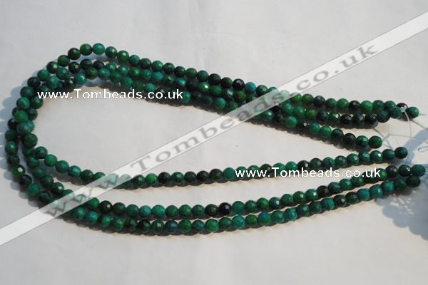 CCS601 15.5 inches 6mm faceted round dyed chrysocolla gemstone beads