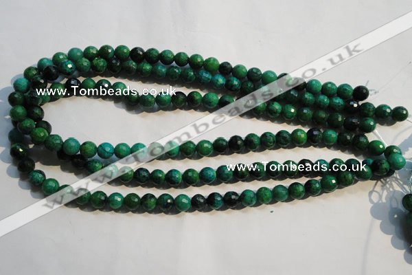 CCS602 15.5 inches 8mm faceted round dyed chrysocolla gemstone beads