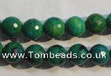 CCS603 15.5 inches 10mm faceted round dyed chrysocolla gemstone beads