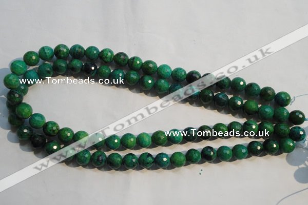 CCS603 15.5 inches 10mm faceted round dyed chrysocolla gemstone beads