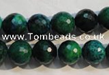 CCS604 15.5 inches 12mm faceted round dyed chrysocolla gemstone beads