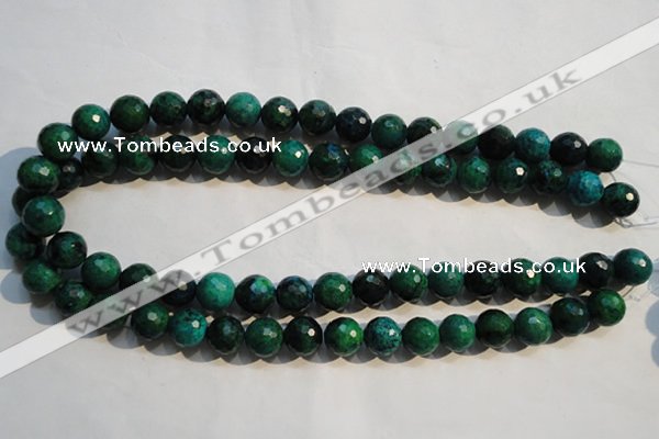 CCS604 15.5 inches 12mm faceted round dyed chrysocolla gemstone beads