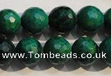 CCS605 15.5 inches 14mm faceted round dyed chrysocolla gemstone beads