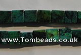 CCS612 15.5 inches 8*8mm cube dyed chrysocolla gemstone beads