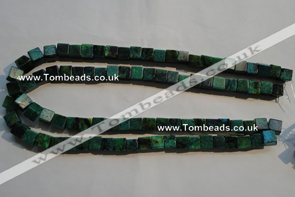 CCS612 15.5 inches 8*8mm cube dyed chrysocolla gemstone beads