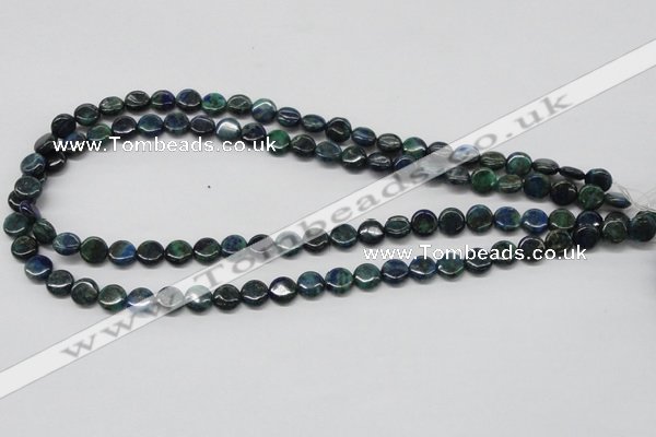 CCS62 16 inches 8mm flat round dyed chrysocolla gemstone beads