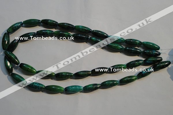 CCS634 15.5 inches 8*20mm rice dyed chrysocolla gemstone beads