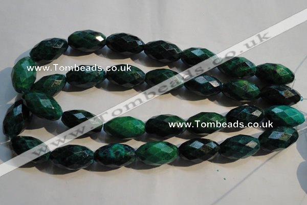 CCS638 15.5 inches 14*25mm faceted rice dyed chrysocolla gemstone beads