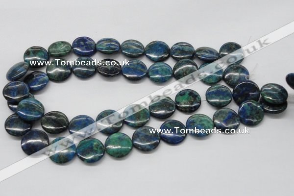 CCS64 16 inches 20mm flat round dyed chrysocolla gemstone beads