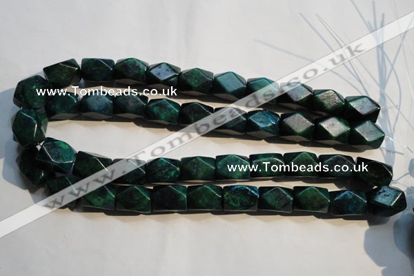 CCS649 15.5 inches 13*18mm faceted cuboid dyed chrysocolla beads