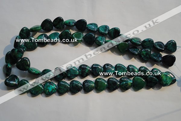 CCS651 15.5 inches 15*15mm heart dyed chrysocolla gemstone beads