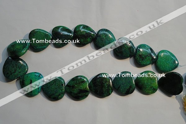 CCS655 15.5 inches 25*25mm heart dyed chrysocolla gemstone beads