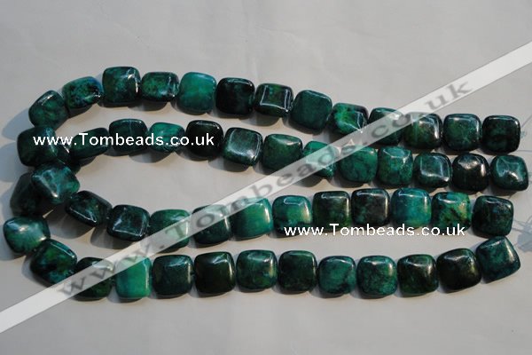 CCS659 15.5 inches 15*15mm square dyed chrysocolla gemstone beads