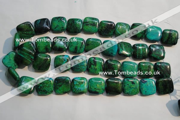 CCS672 15.5 inches 20*20mm square dyed chrysocolla gemstone beads