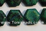 CCS675 15.5 inches 18*20mm hexagon dyed chrysocolla gemstone beads