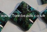 CCS688 15.5 inches 30*30mm wavy diamond dyed chrysocolla beads