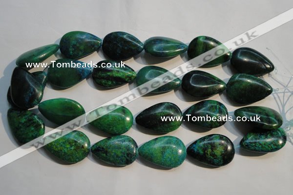 CCS695 15.5 inches 20*30mm flat teardrop dyed chrysocolla beads