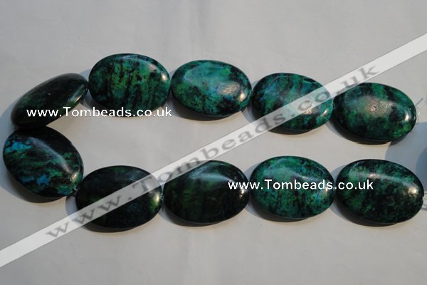 CCS701 15.5 inches 30*40mm oval dyed chrysocolla gemstone beads