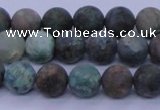 CCS762 15.5 inches 8mm round matte natural chrysocolla beads