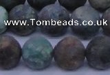 CCS765 15.5 inches 14mm round matte natural chrysocolla beads