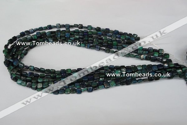 CCS83 15.5 inches 6*6mm square dyed chrysocolla gemstone beads