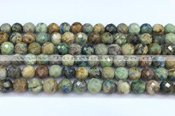 CCS931 15 inches 8mm faceted round chrysocolla beads