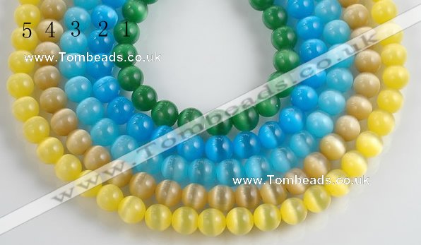 CCT03 10mm different color round cats eye beads Wholesale