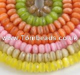 CCT05 14 inch 7*12mm faceted roundel cats eye beads Wholesale