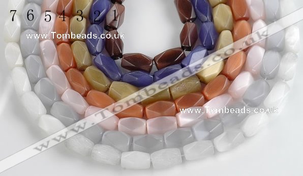 CCT07 14 inches 9*16mm faceted brick cats eye beads Wholesale