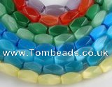 CCT08 Faceted brick 14 inches 9*16mm cats eye beads Wholesale