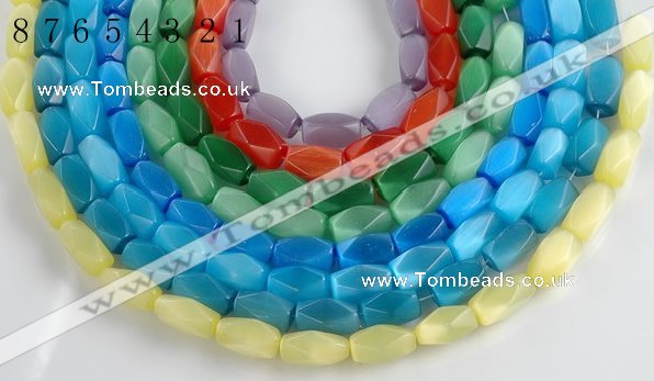 CCT08 Faceted brick 14 inches 9*16mm cats eye beads Wholesale