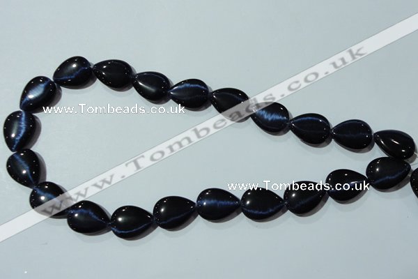 CCT1000 15 inches 13*18mm flat teardrop cats eye beads wholesale