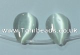 CCT1020 Top-drilled 13*18mm flat teardrop cats eye beads wholesale